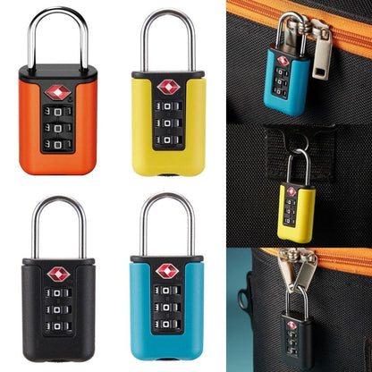 TSA Customs Code Lock Travel Luggage Lock Mini Contrast Color Design Combination Padlock(Black) by bashfashion