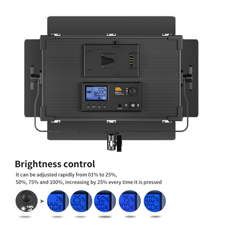 Pixel P45pro High Bright Dual Color Temperature Fill Light 120W Normal Bright Studio Camera Soft Light(A Set With EU Plug Adaptor) by Pixel