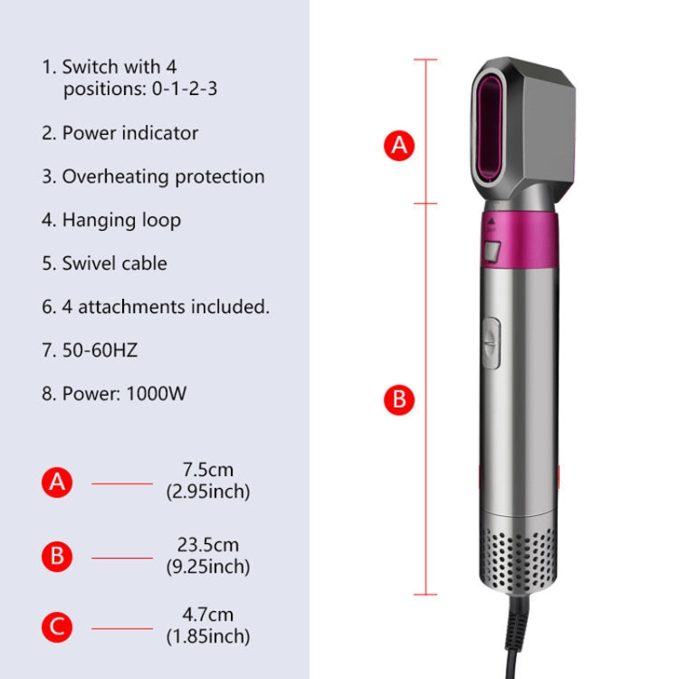 5 In 1 Hot Air Comb Automatic Curling Iron Square Model Hair Styling Comb Curling And Straightening, Plug: UK Plug by bashfashion
