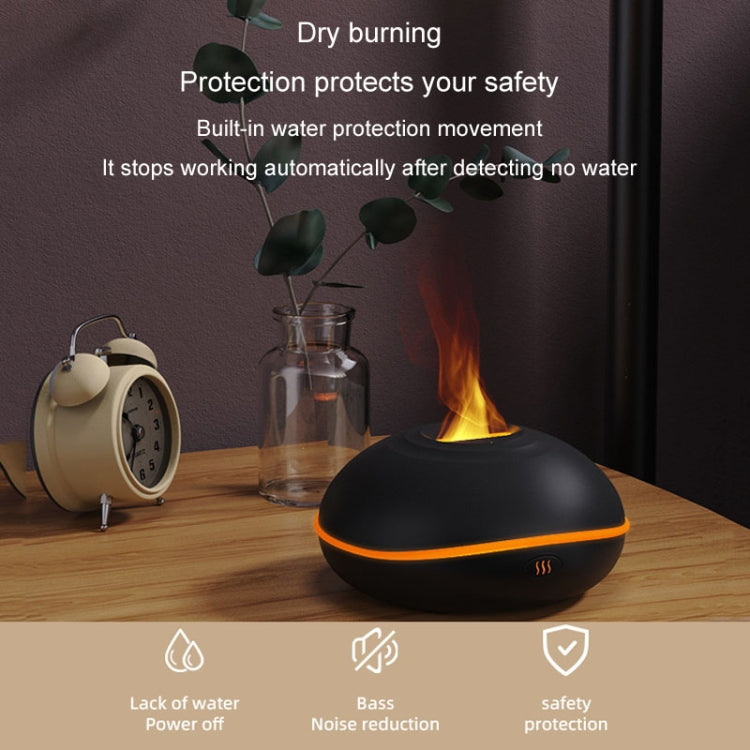 SD13 200ML Car USB Flame Aromatherapy Diffuser Home LED Night Light Silent Mist Humidifier(Black) by bashfashion