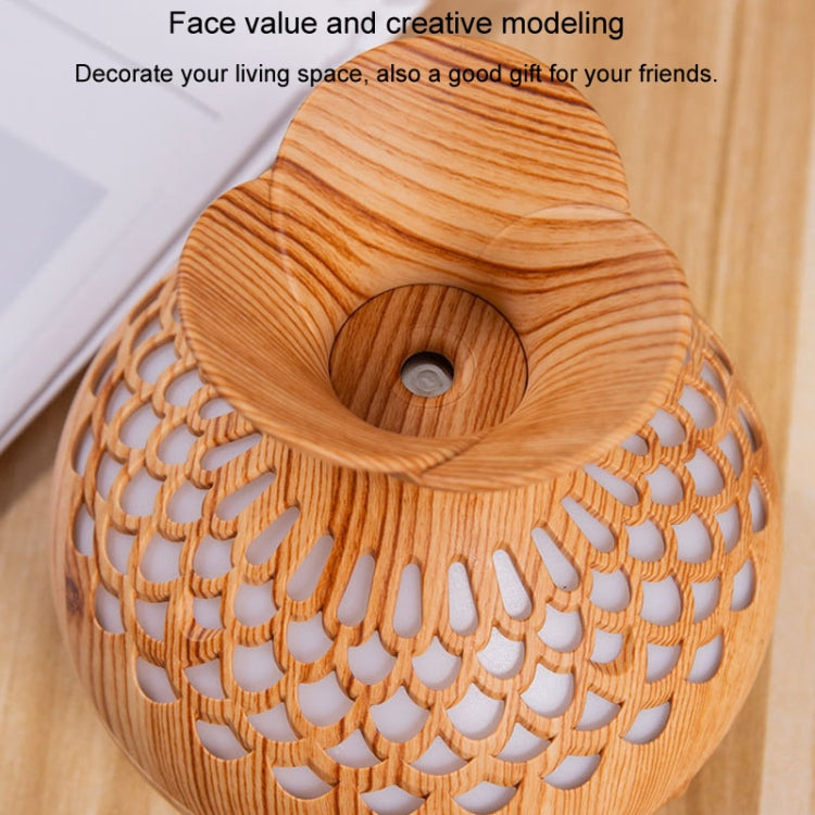 LED Light Aromatherapy Diffuser Home Small Vase Quiet Humidifier Aromatherapy Diffuser 2 In 1(Dark Wood) by bashfashion