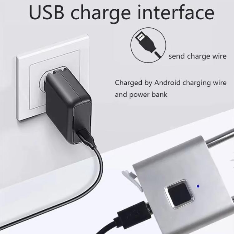 Smart Fingerprint Rechargeable Padlock Waterproof Morse Code Emergency Unlocking(Matte Black) by bashfashion