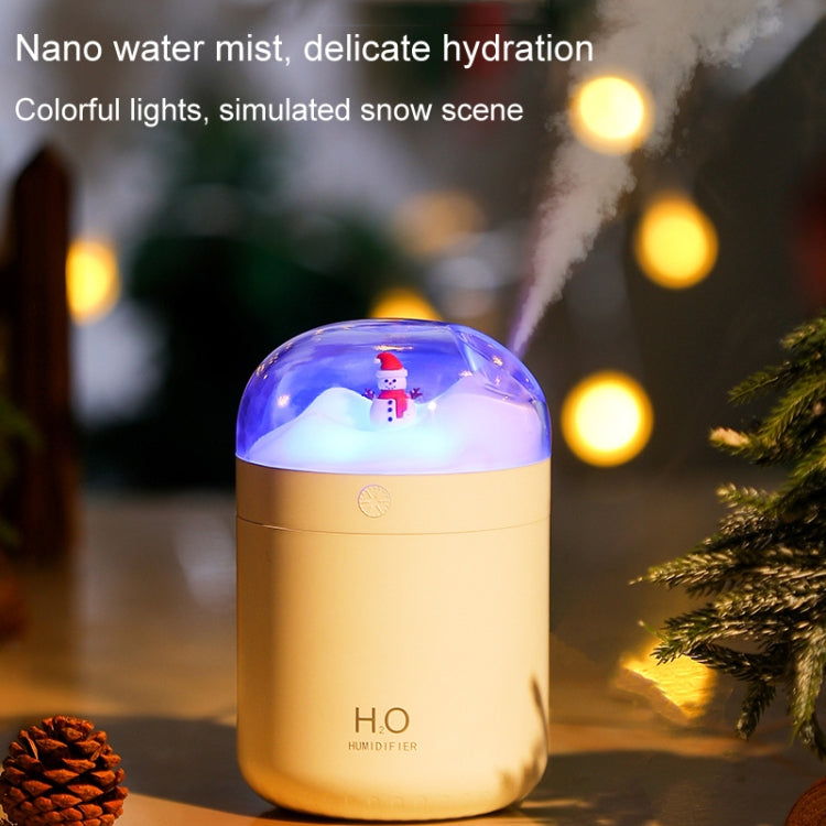 500ml Snowman Humidifier USB Desktop Large Capacity Colorful Ambient Light Air Humidifier(White) by bashfashion