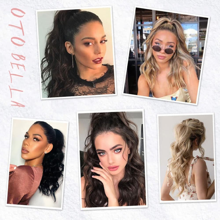 Ladies Wrap Around Magic Wand Ponytail Long Curly Wig, Color: 8M25# by bashfashion