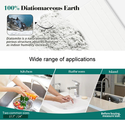 Faucet Sink Drying Mat Diatomaceous Earth Stone Splashproof Absorbent Sink Drainage Mat, Color: K01 White(60x10cm) by bashfashion