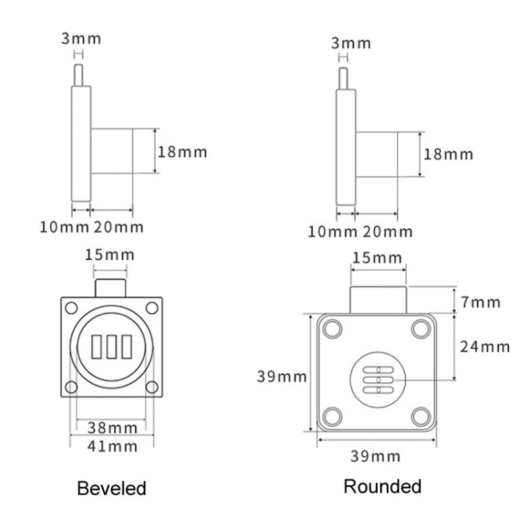 Home Cabinet Desk Drawer Combination Lock Lockers File Security Latches, Style: Black Rounded by bashfashion