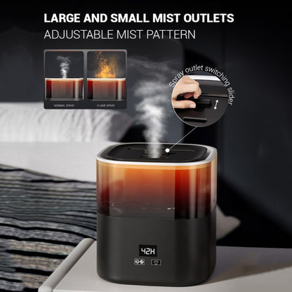 JSQ-58 1.1L large Capacity Digital Display Flame Atomization Humidifier, Color: Matt Black(UK Plug) by bashfashion