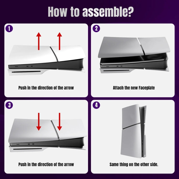 For PS5 Slim Replacement Faceplate Shell Detachable Protective Case, Model: Disc Edition White by bashfashion