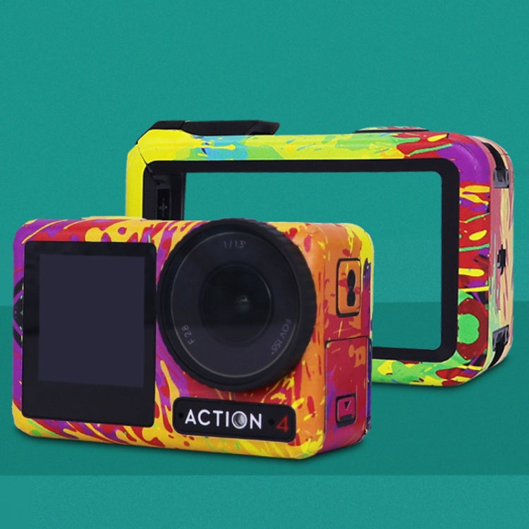 For DJI Action 4 Motion Camera Stickers All Inclusive Photo Frame Color Changing Stickers Accessories, Style: AC4-13 Snake Scale Black by bashfashion
