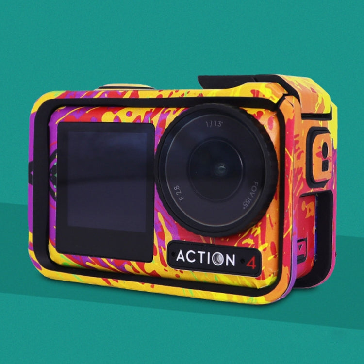 For DJI Action 4 Motion Camera Stickers All Inclusive Photo Frame Color Changing Stickers Accessories, Style: AC4-15 Snake Scale Gold by bashfashion