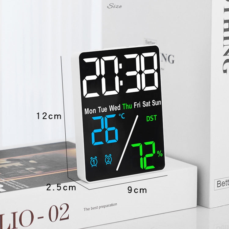 Multifunctional Temperature / Humidity Display Electronic Alarm Clock, Color: Blue White by bashfashion