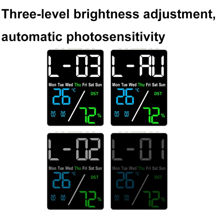 Multifunctional Temperature / Humidity Display Electronic Alarm Clock, Color: Orange Black by bashfashion