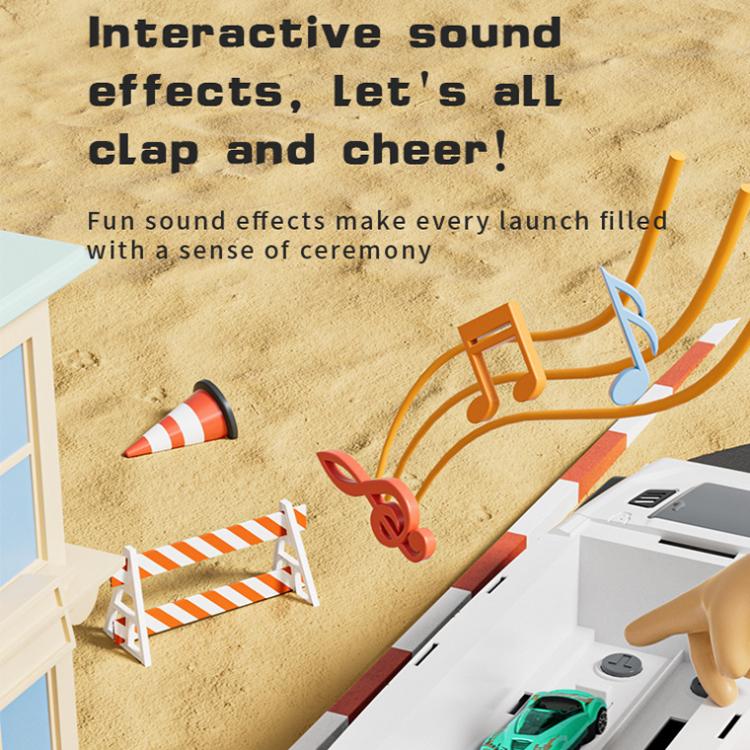 Folding Catapult Car Transformable Track Car Children Simulated Container Storage Car(White) by bashfashion