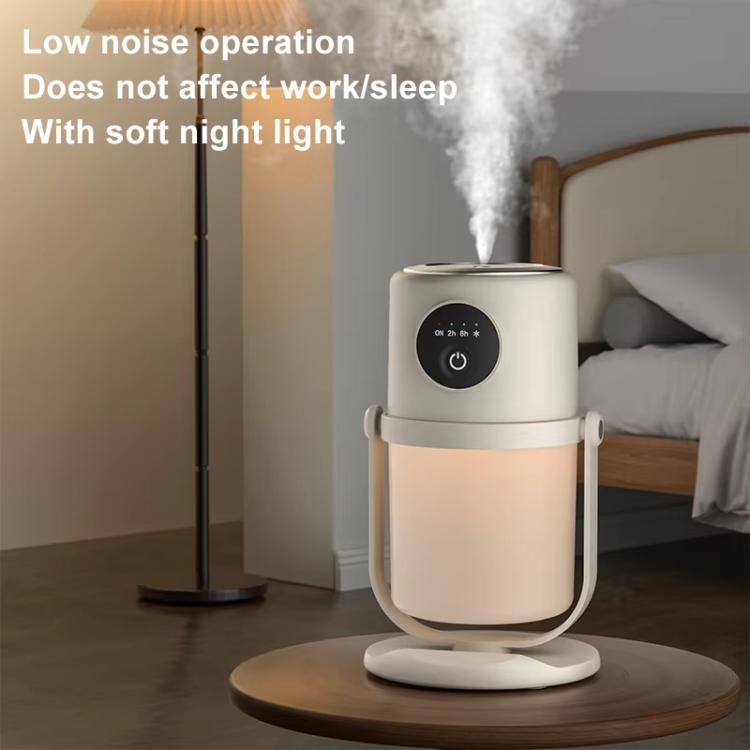 USB Intelligent Home Large Capacity Humidifier With Night Light Small Air Purifier, Color: White+Base by bashfashion