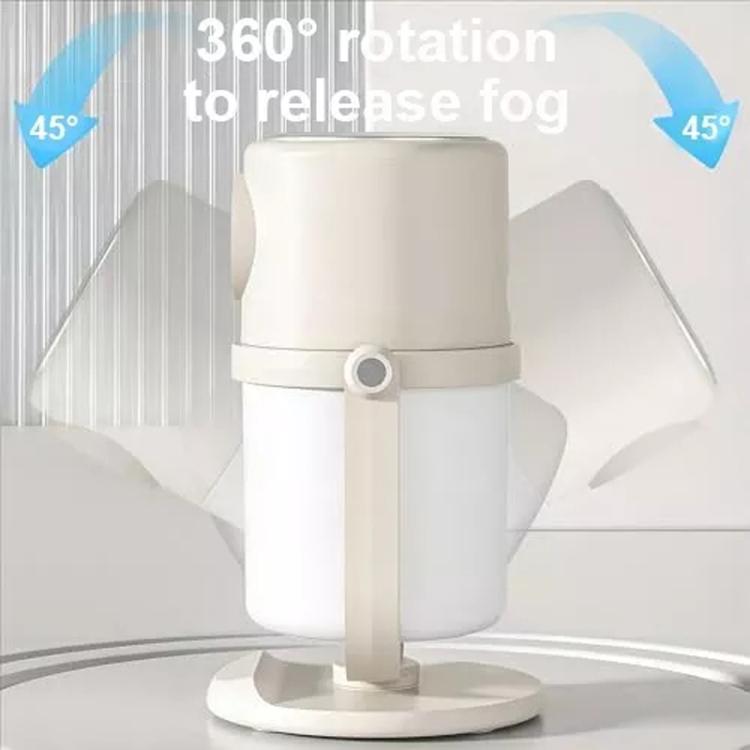 USB Intelligent Home Large Capacity Humidifier With Night Light Small Air Purifier, Color: White+Base by bashfashion