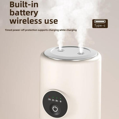 Desktop Dual Port Humidifier Portable Mini Air Purifier With Nightlight, Color: Beige by bashfashion