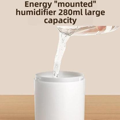 Desktop Dual Port Humidifier Portable Mini Air Purifier With Nightlight, Color: Beige by bashfashion