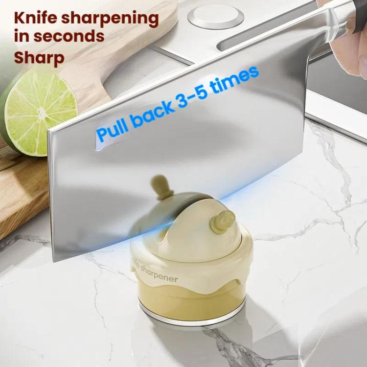 Suction Cup Knife Sharpener Home Kitchen Sharpening Knife Scissors Tool Quick Sharpener(Chocolate) by bashfashion