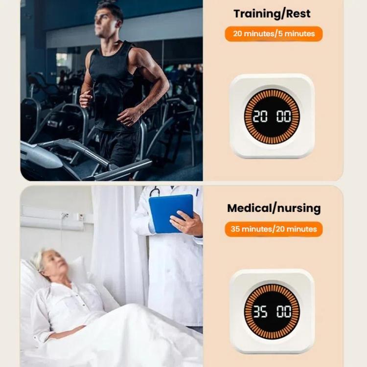 Mini Visual Timer Gravity Sensing Cube Flip Learning Fitness Time Management Timer(Black) by bashfashion