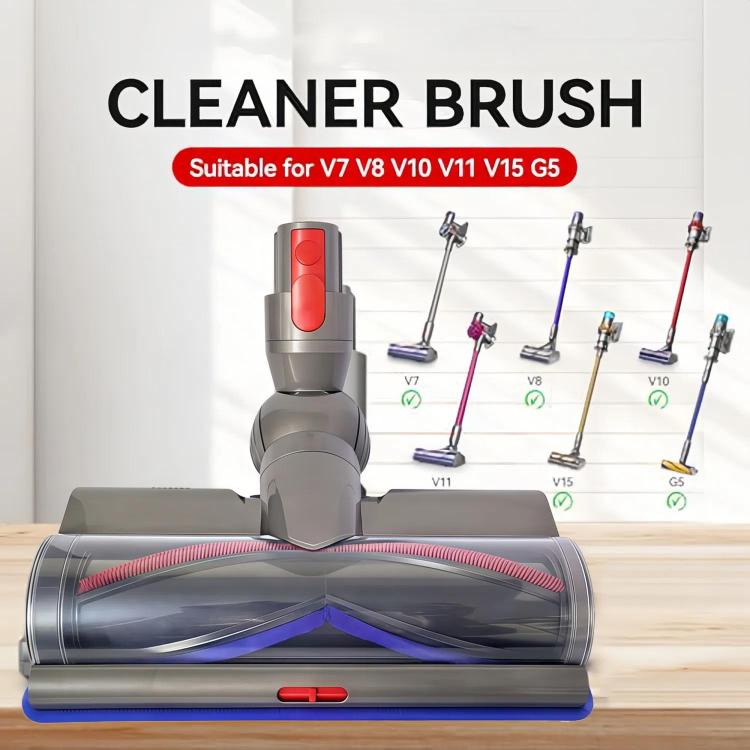 Adjustable Suction Floor Brush for Dyson V7 / V8 / V10 / V11 / V15 / G5 Vacuum Cleaners, Spec: Direct Drive Head+Soft Roller Set by bashfashion