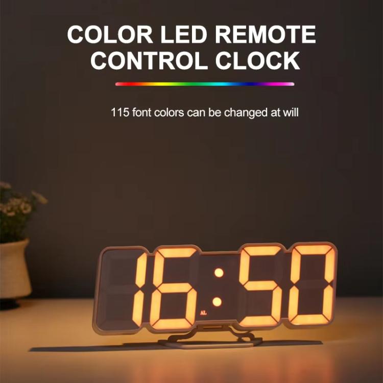 RGB Color Changing 3D Digital Clock With Voice Control, Adjustable Brightness, Temperature Display & Remote, Spec: Upgraded Humidity Black by bashfashion