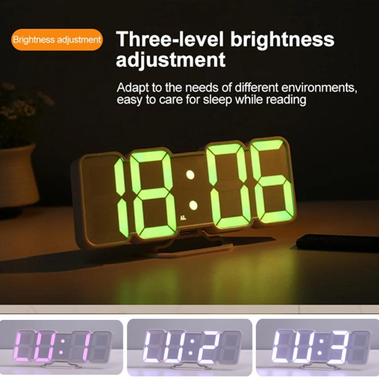 RGB Color Changing 3D Digital Clock With Voice Control, Adjustable Brightness, Temperature Display & Remote, Spec: Upgraded Humidity Black by bashfashion