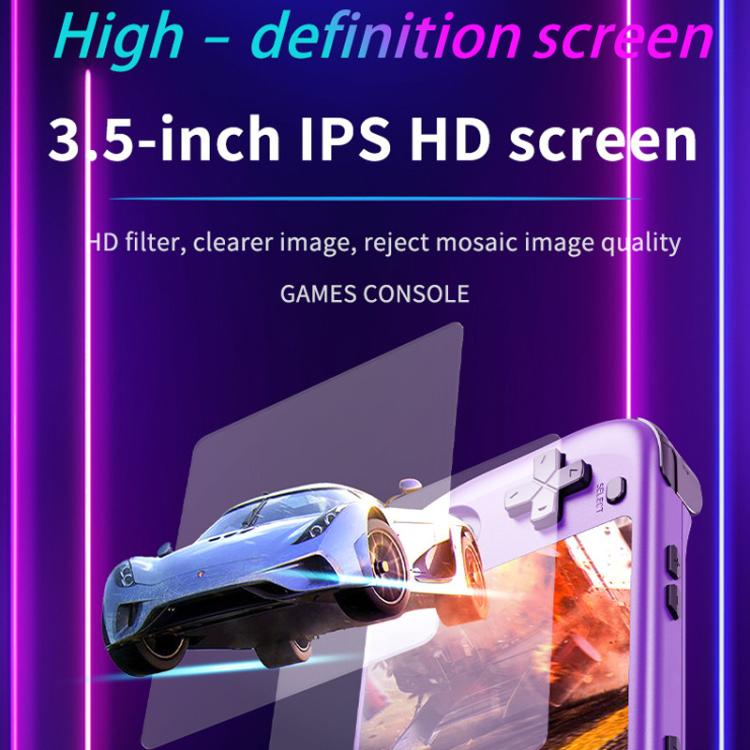 H36S 3.5 Inch IPS HD Screen Retro PSP Game Console Linux System GBA Handheld Video Game Console, Memory: 64G(White) by bashfashion
