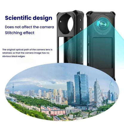 For Insta360 X5 Camera Silicone Cover Case With Lens Cap Shockproof Protective Shell(Black) by bashfashion