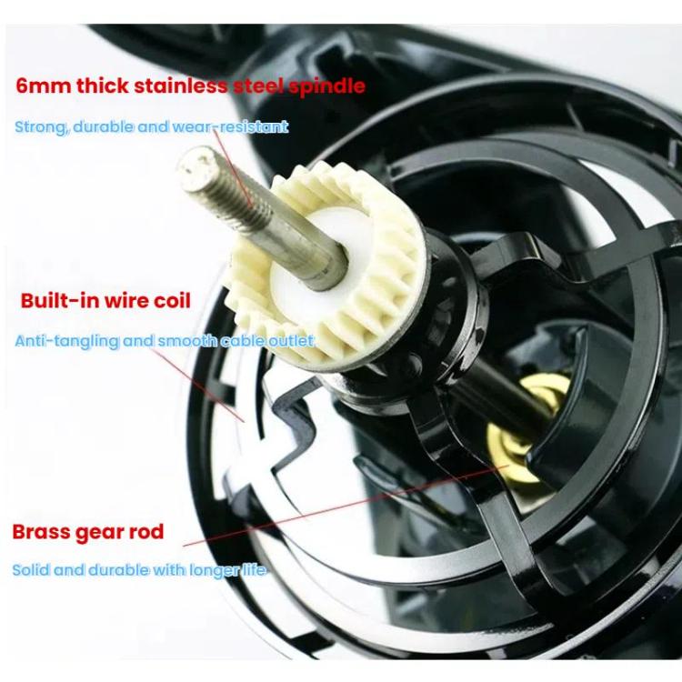 YUMOSHI TC12000 Guide Rod Structure All-Metal Spinning Reel Zero Backlash 4.7:1 Gear Ratio, Screw-In Handle for Surf Casting & Anchoring by YUMOSHI