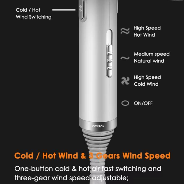 T-Shaped Hair Dryer with Smart Inverter Technology High-Power Blow Dryer for Home & Salon Use EU Plug With 3 Nozzles(Black) by bashfashion