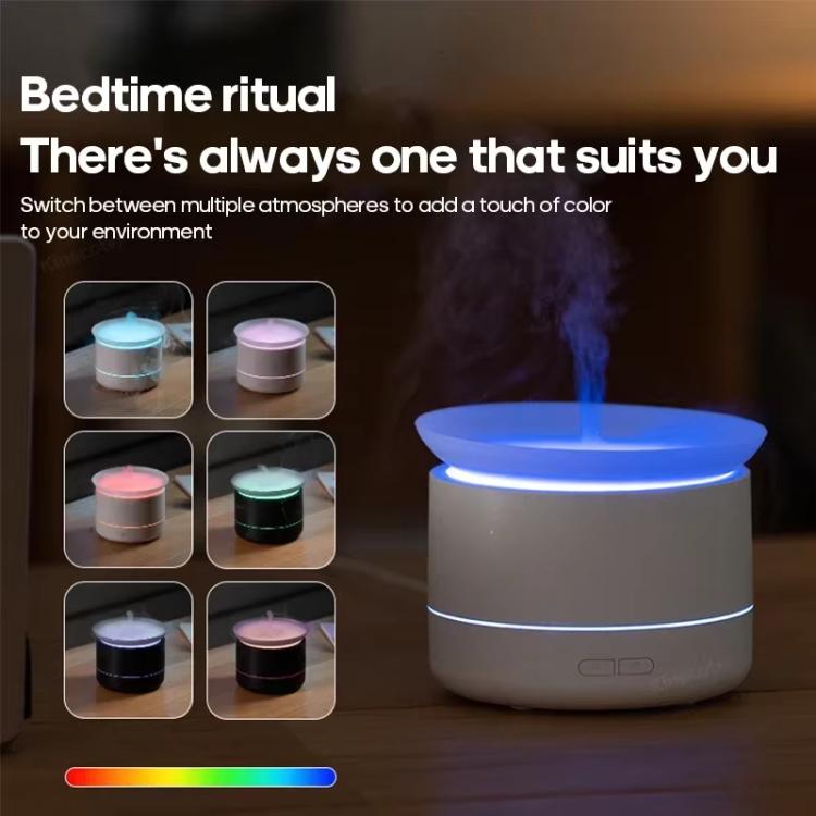 200ml Sea of Clouds Aroma Diffuser Essential Oil Humidifier with 7-Color Mood Lights USB-Powered, Color: White by bashfashion