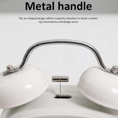 Loud Metal Powerful Ringing Clock LED Multifunction Clock, Color: White Shell White Light by bashfashion